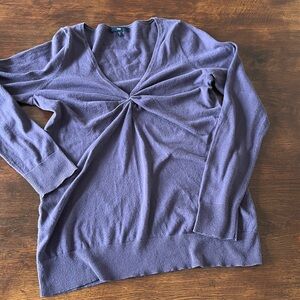 Pretty purple lightweight Gap pullover sweater with feminine tucking, medium
